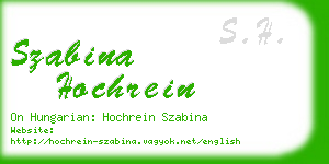 szabina hochrein business card